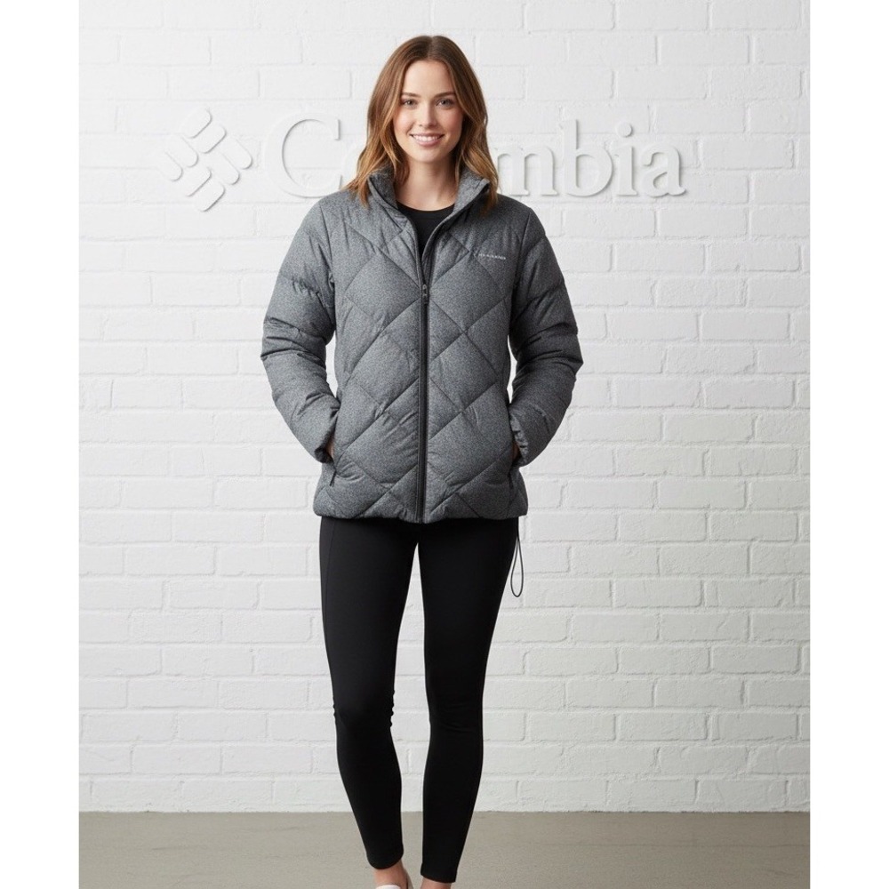 🔥Columbia 🩶 Xtra Puffy Gray Quilted Puffer Jacket Full Zip Insulated Outdoor-S